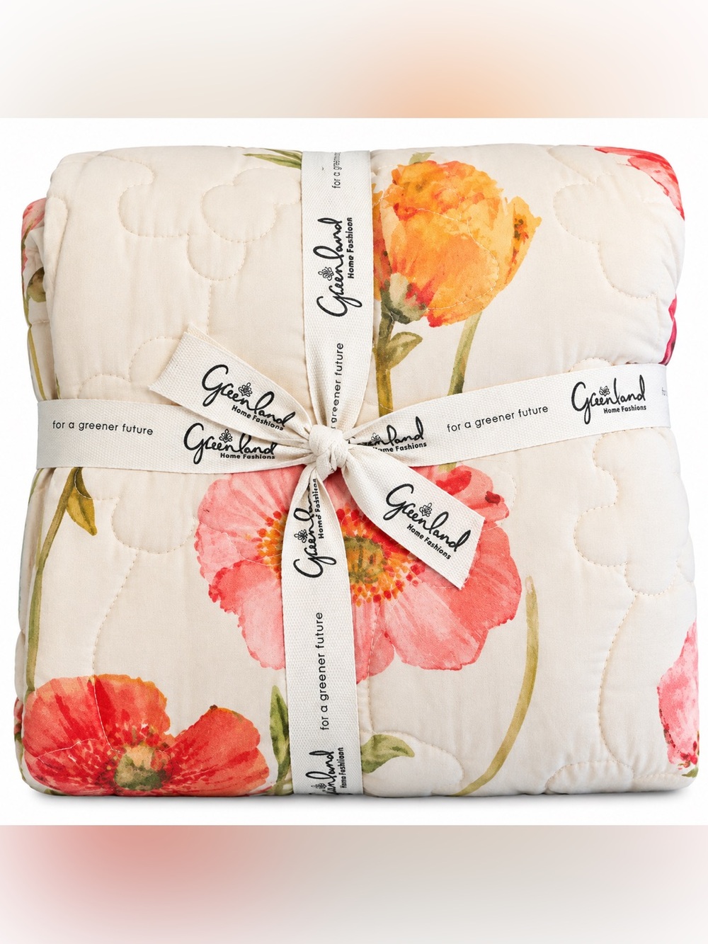 Greenland Home Fashions Watercolor Dream Floral Quilted Throw 50x60 NEW